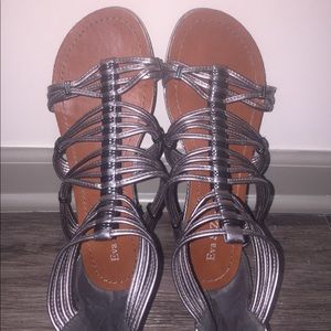 Sliver gladiator sandals